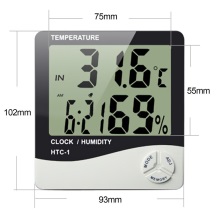 温湿度计 HTC-1室内家用 电子数显大屏幕温湿度计 加时间闹钟