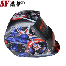 头戴式全自动变光电焊防护面罩 美国队长焊接工帽氩弧焊头盔面罩