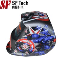 头戴式全自动变光电焊防护面罩 美国队长焊接工帽氩弧焊头盔面罩