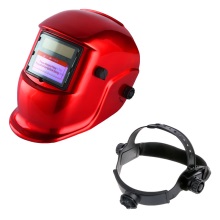 红色太阳能自动变光焊接头盔防护劳保面罩氩弧焊焊接电焊