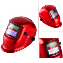 红色太阳能自动变光焊接头盔防护劳保面罩氩弧焊焊接电焊